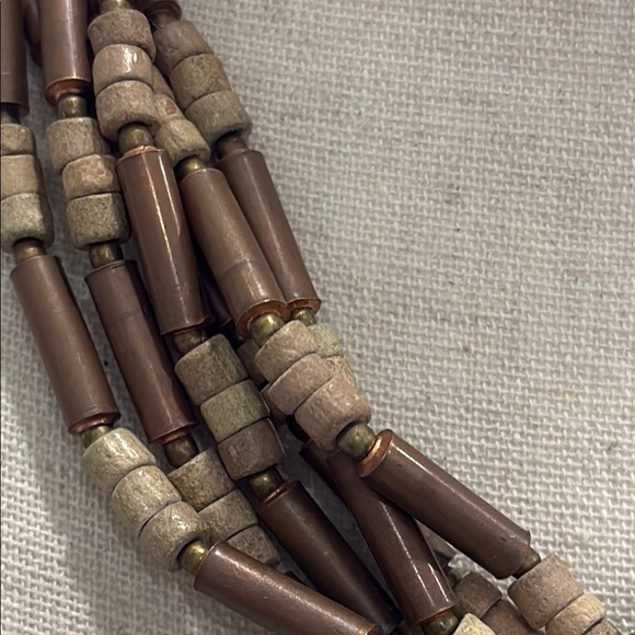 Handcrafted Brown and Gold Statement Necklace - Handmade by me!! - Picture 4 of 7